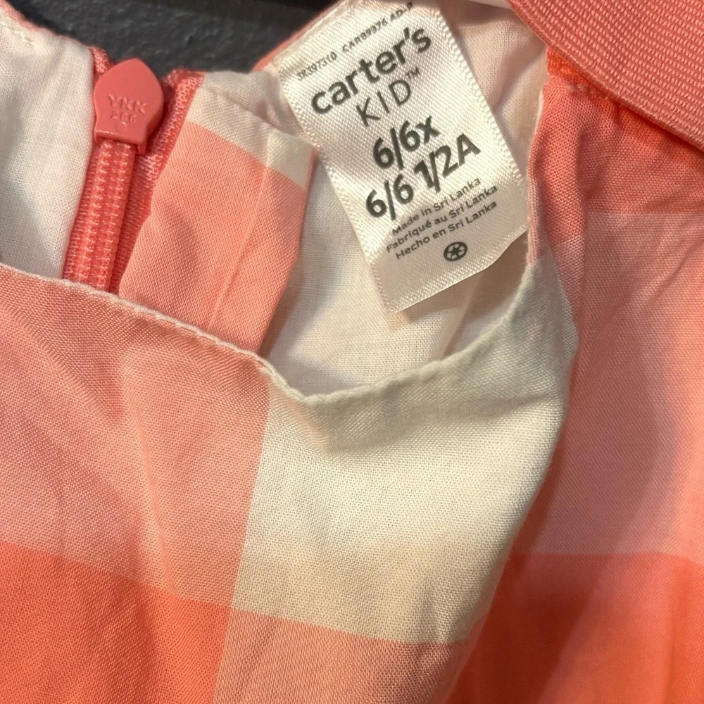 Carter's Pink and White Pleated Sundress